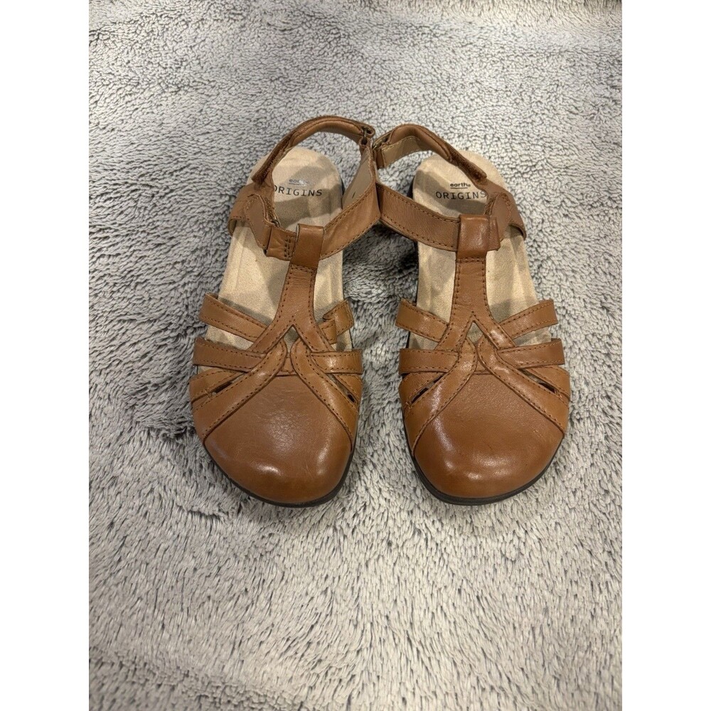 Earth Origins SIERRA Brown Sandal, Leather Upper, Women's 7.5 M